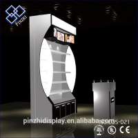 High end led light cosmetic kiosk make up shop decoration showcacse cosmetic display rack or mall